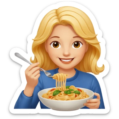 the woman who eats pasta sticker
