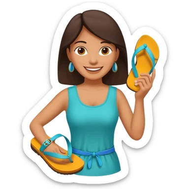 Mexican mom with a sandal on her hand  sticker