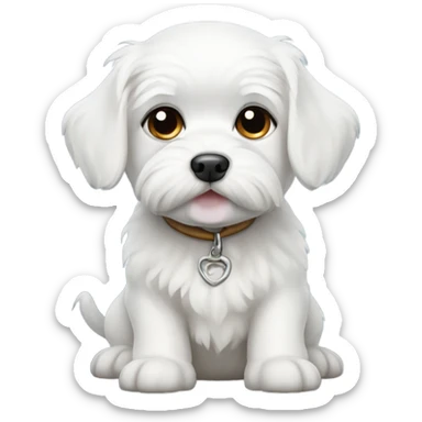 White dog Maltese puppy  sticker