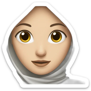 a white princess with a hijab sticker