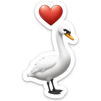Cisnes haciendo un corazón sticker