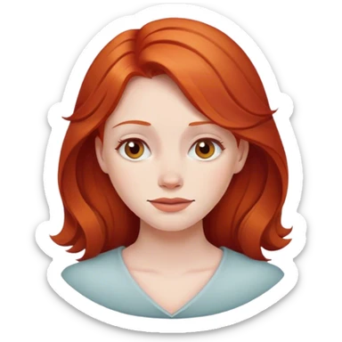 Sad smiling redhead lady sticker