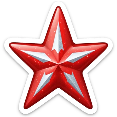 red star glitter sticker