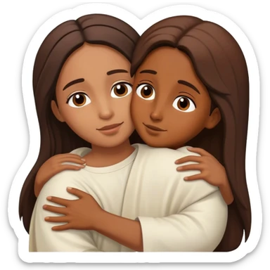 Brown hair girl hugging jesus sticker