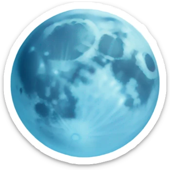 Light blue moon sticker