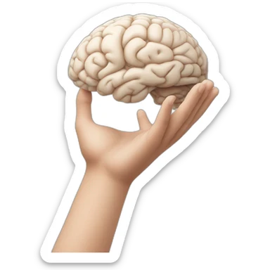 human-holding-brain-on-hand sticker