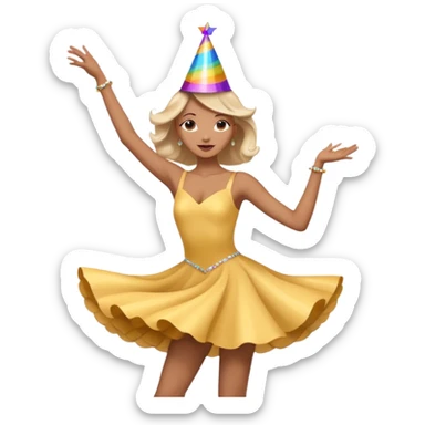 dancer mid-twirl party pose sticker
