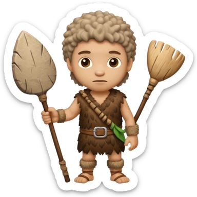 mini stone age man  sticker