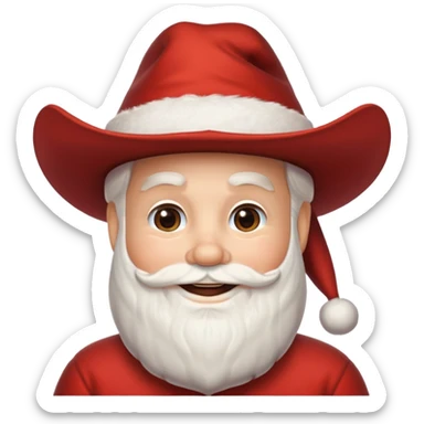 Santa with a cowboy hat just the head sticker