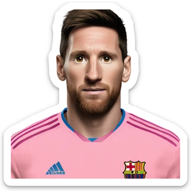 pink sweater on messi sticker