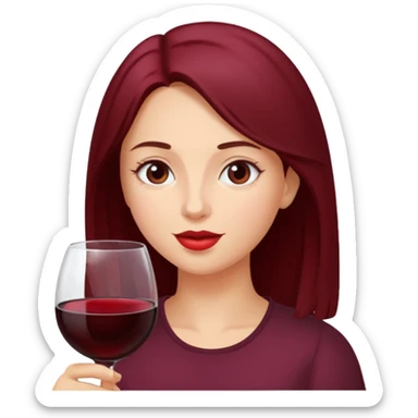 girl drinking wine sticker