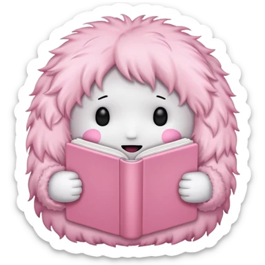 pink diary, no face, girly, fluffy, light pink  sticker