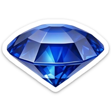 Cinematic Realistic Sapphire Emoji, Deep blue and stunning, with smooth, polished facets that gleam with a vibrant intensity. The deep blue hue reflects light in mesmerizing patterns, and a soft, glowing aura adds to the precious, regal nature of the gemstone. Soft glowing outline, capturing the essence of wisdom and royalty in a dazzling sapphire. sticker