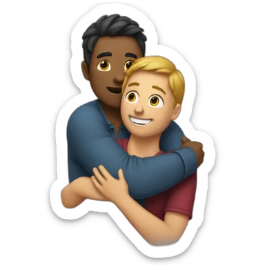 Hug beetween couple of men and women sticker