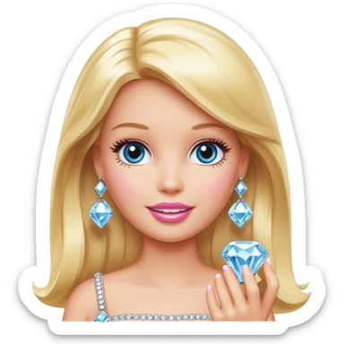 barbie carrying diamonds sticker