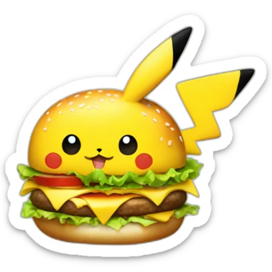 pikachu-eat-hamburger sticker