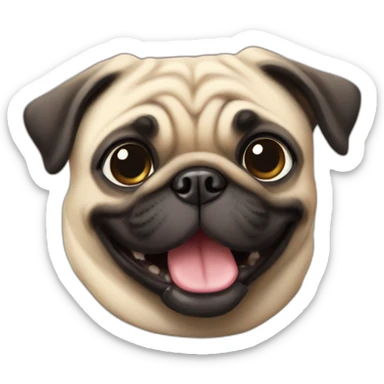 pug dog happy  sticker