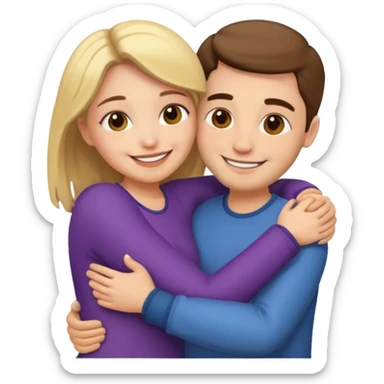 Couple hugs sticker