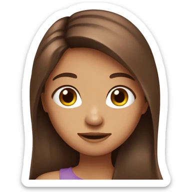 Long brown hair girl sticker