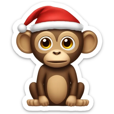 A monkey in a Santa costume  sticker