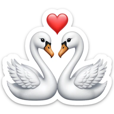 Dos cisnes haciendo un corazón sticker