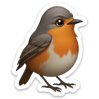 robin bird with hood sticker