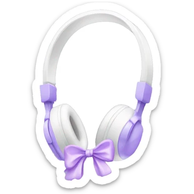 white headphones with lavender bow sticker