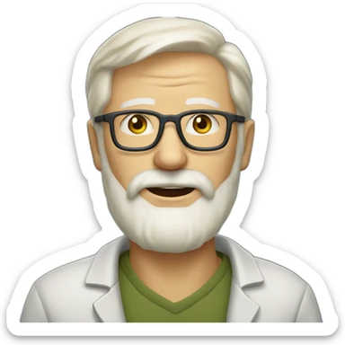 62 years blond old man with a very light beard with lunettes sticker