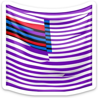 Flag with purple, blue, red and black lines  sticker