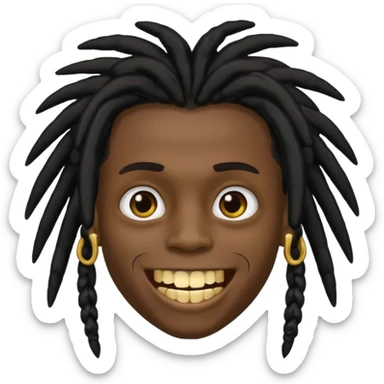 Garoto negro com black nudred com dente de ouro sticker