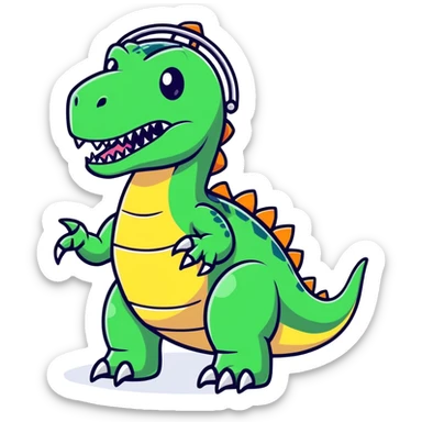 Robot dinosaur sticker