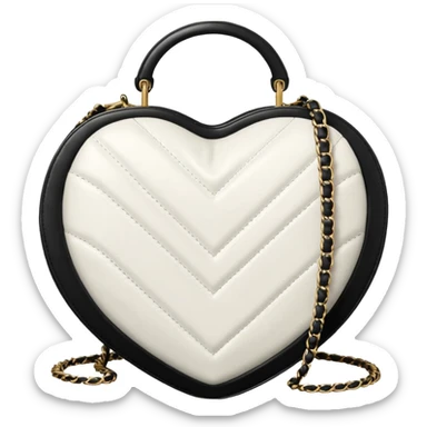 chanel white heart shape bag sticker