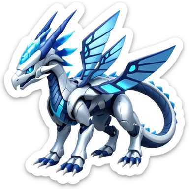 Futuristic Kyurem-reshiram-dialga-suicune-hybrid, full body sticker
