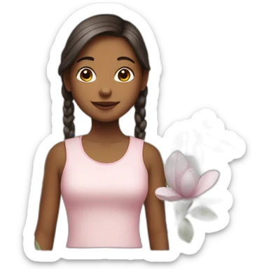 girl with magnolia sticker