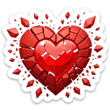 exploding heart sticker
