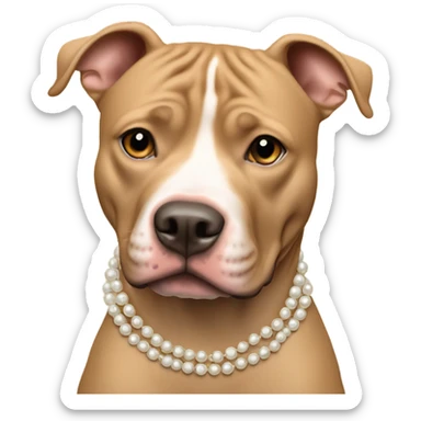 Tan Pitbull wearing pearls sticker