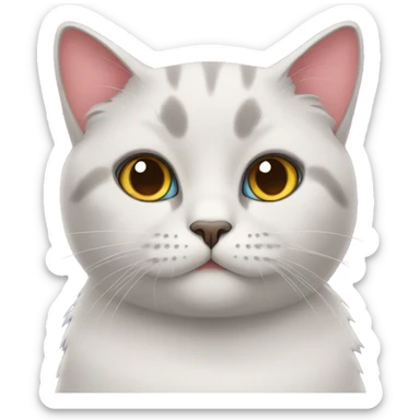 British cat with heart emojis sticker