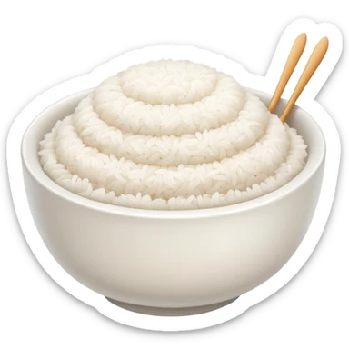  pure white rice, bowl is white only white color sticker