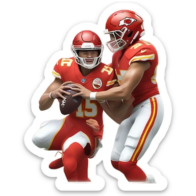 Josh Allen fighting Patrick Mahomes  sticker