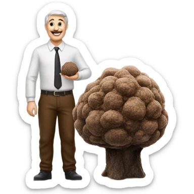 truffle cut with man nearby  sticker