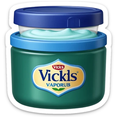 make an emoji of Vicks Vaporub - it should have a dark green lid and a blue tub sticker