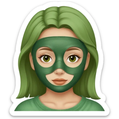 girl with clay face mask on sticker