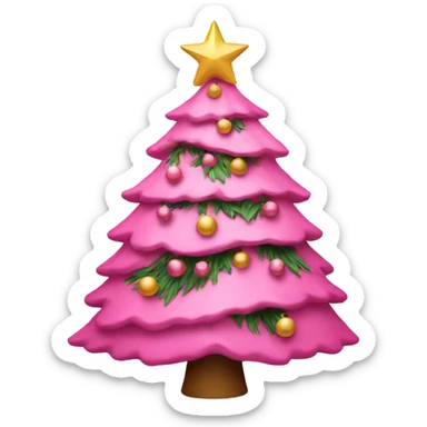 Pink Christmas tree sticker
