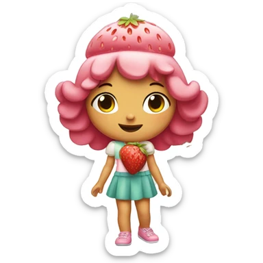 strawberry shortcake with a mirror in her hand sticker