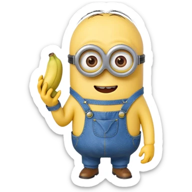 make me a minion eating a banana  sticker