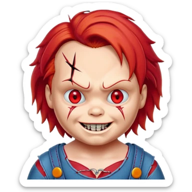 chucky horror icon neckless sticker