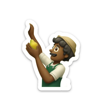 Guy picking pears sticker