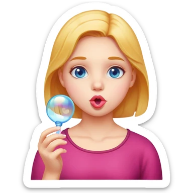 girl with a bubble  sticker
