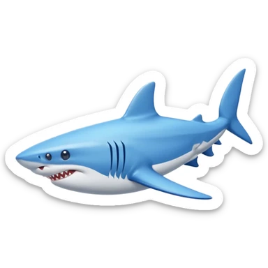 Shark with Nike shoes that are blue  sticker