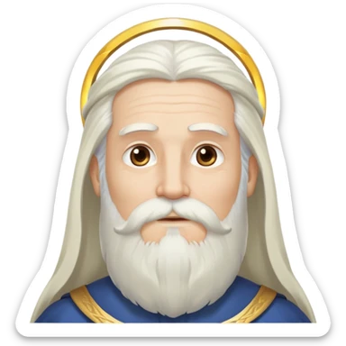 God, wise man with halo, long white hair, beard and white mustache sticker